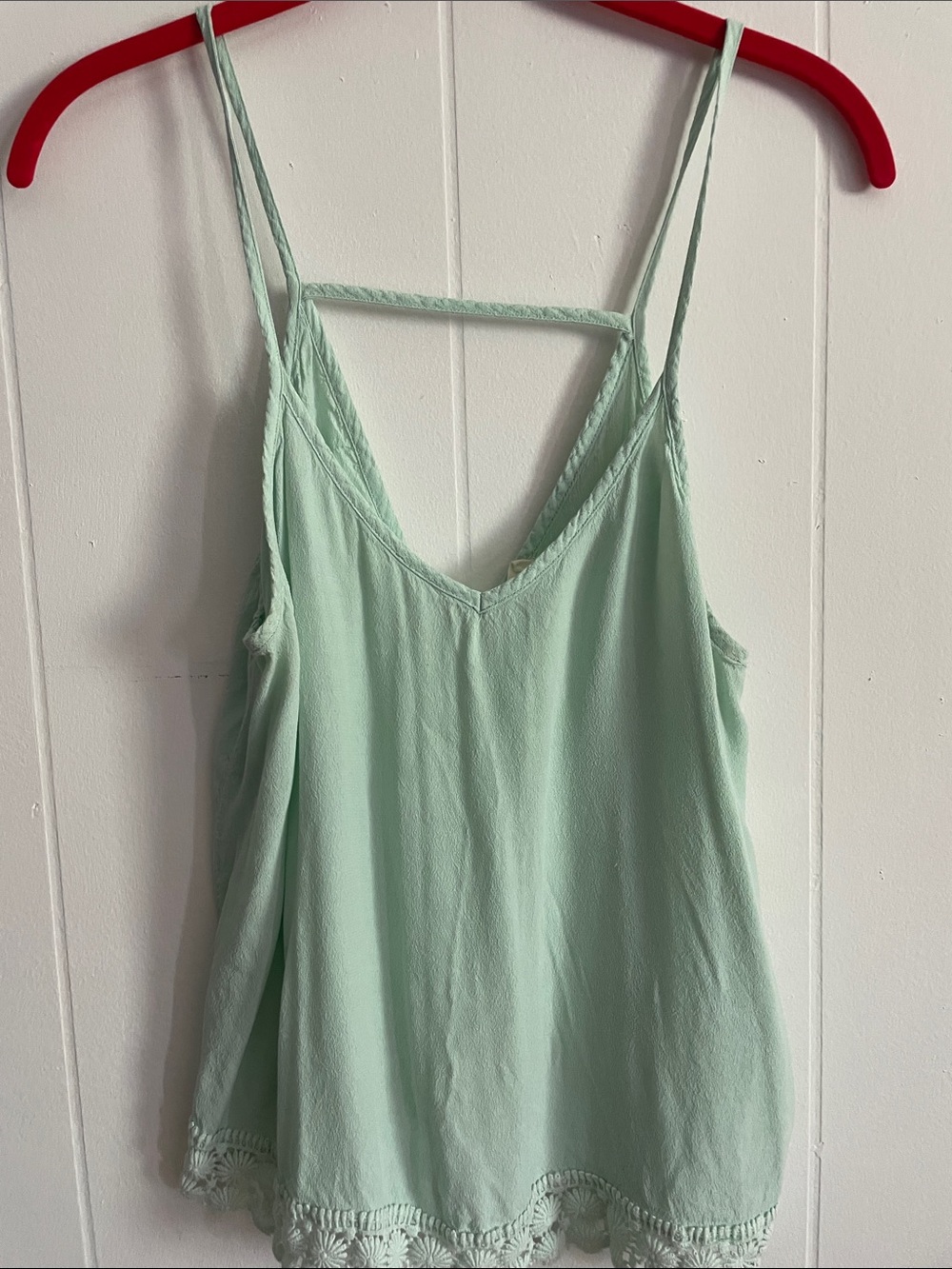 Cotton Candy Mint Green Lace-Trim Camisole